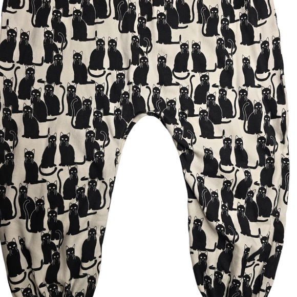 NWT Kate Quinn Bamboo Long Bubble Sleeve Jumpsuit Black Cat Romper & Headband - Picture 7 of 11